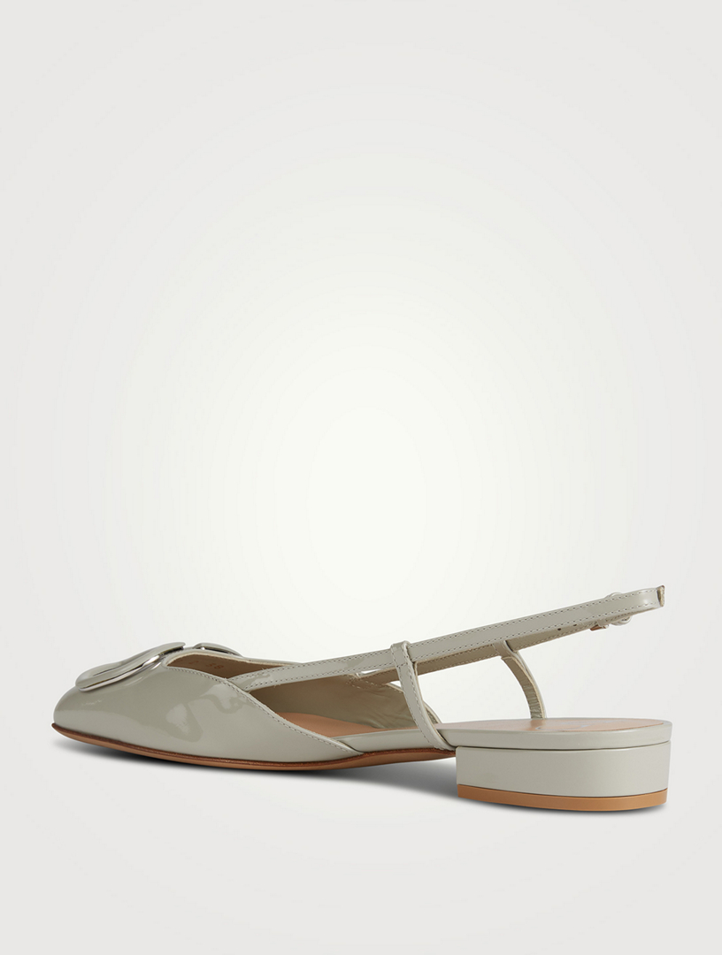 VLOGO Patent Leather Slingback Ballet Flats