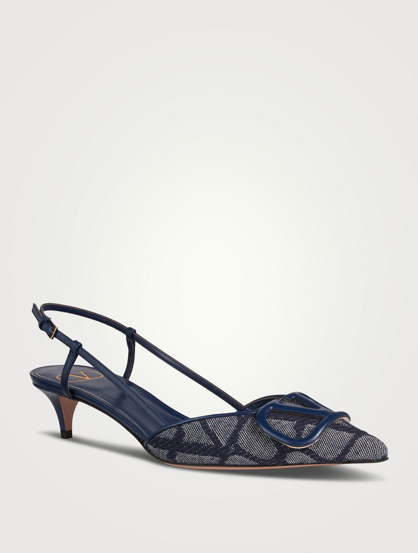 VLOGO Toile Iconographe Slingback Pumps