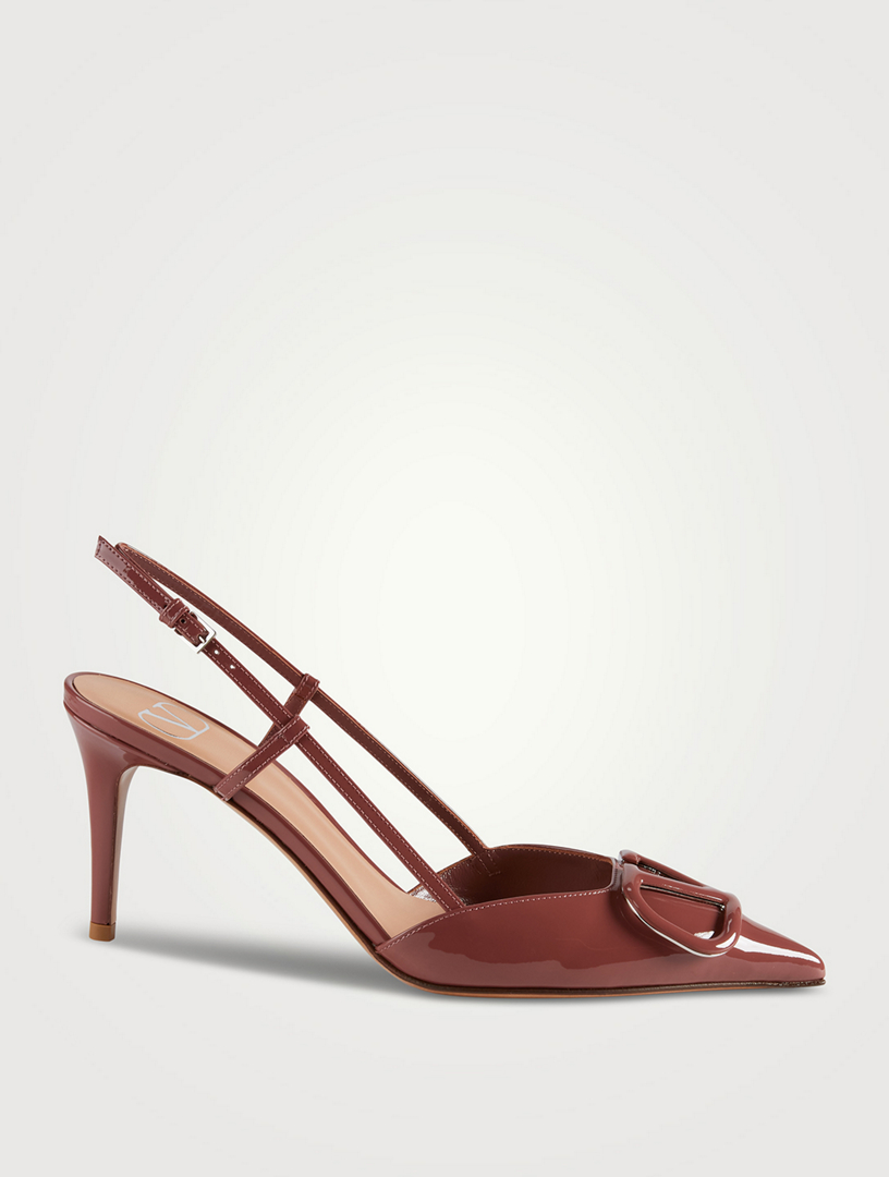 VLOGO Patent Leather Slingback Pumps