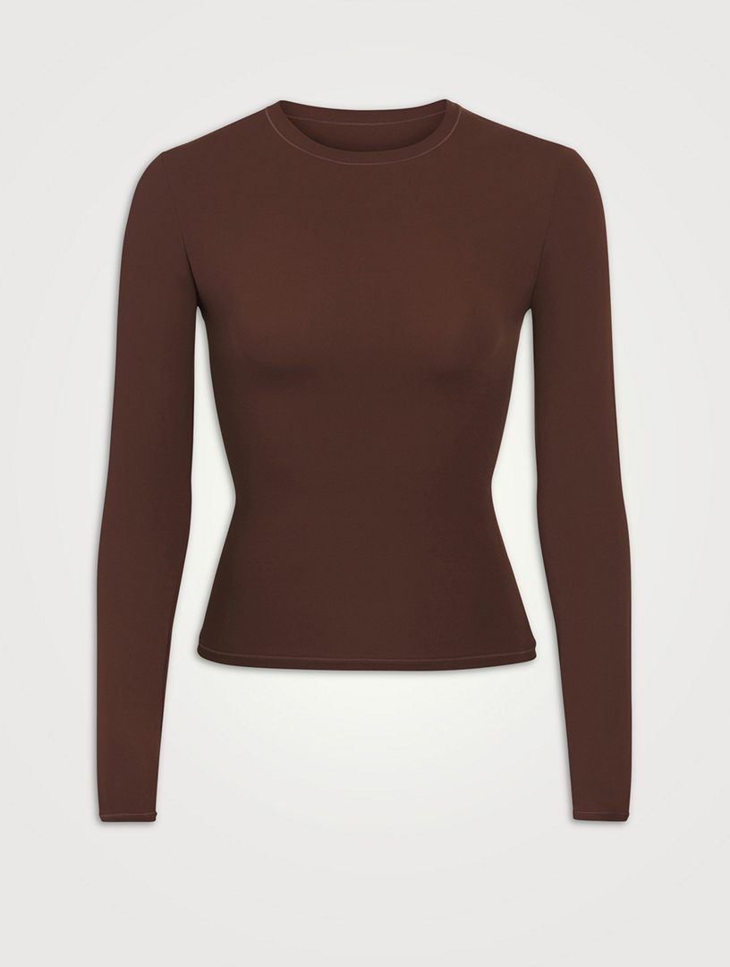 No Show Bonded Crop Top - Latte