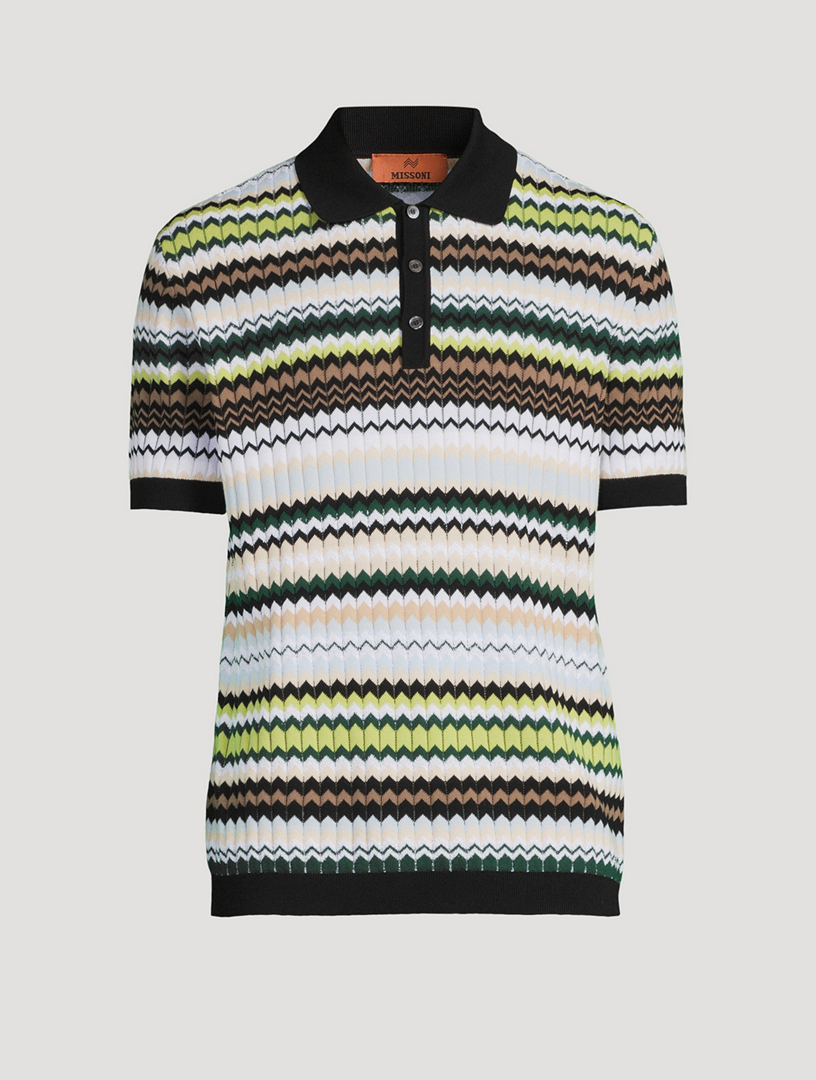 Zig Zag Cotton Polo Shirt