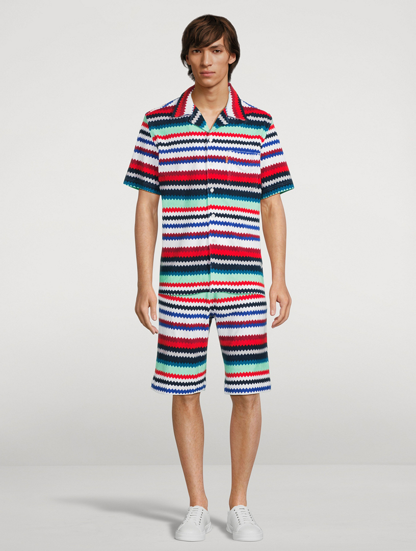 Cotton And Nylon Short-Sleeve Shirt