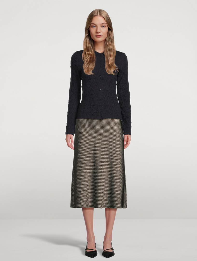 Smocked Long-Sleeve Shirt