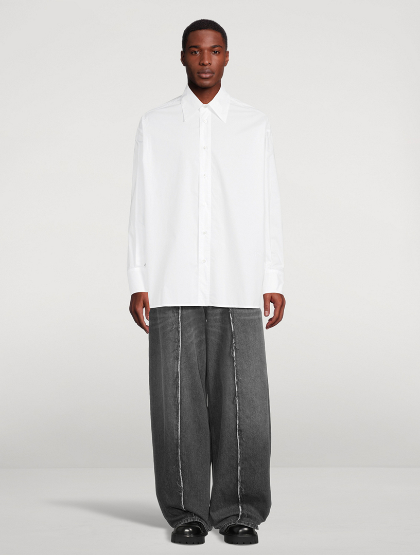 Destroyed Wide-Leg Jeans