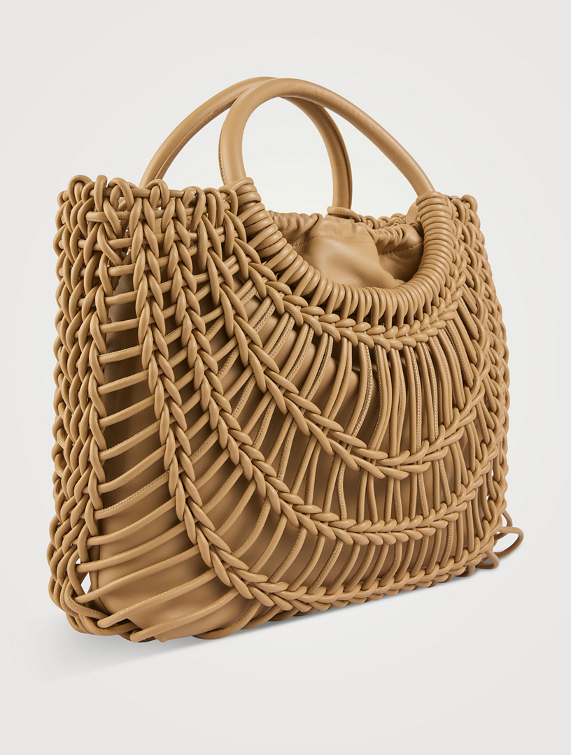 Woven Leather Tote Bag