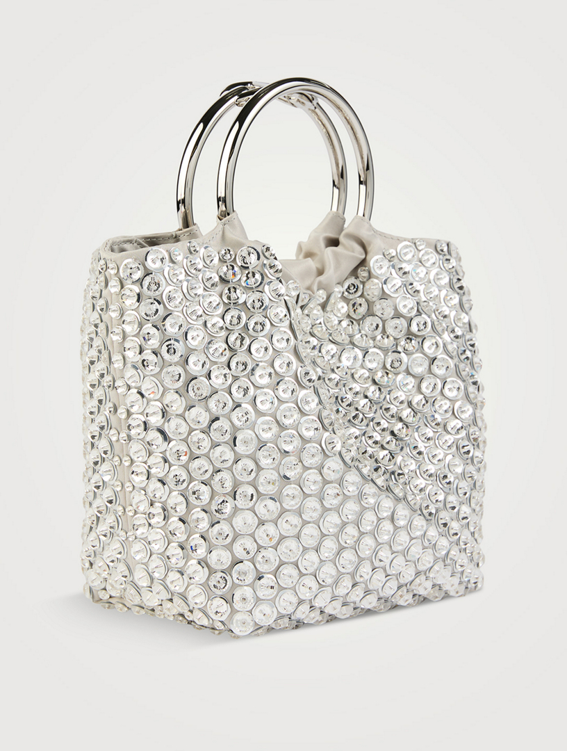 Small Carry Secrets Embellished Satin Tote Bag