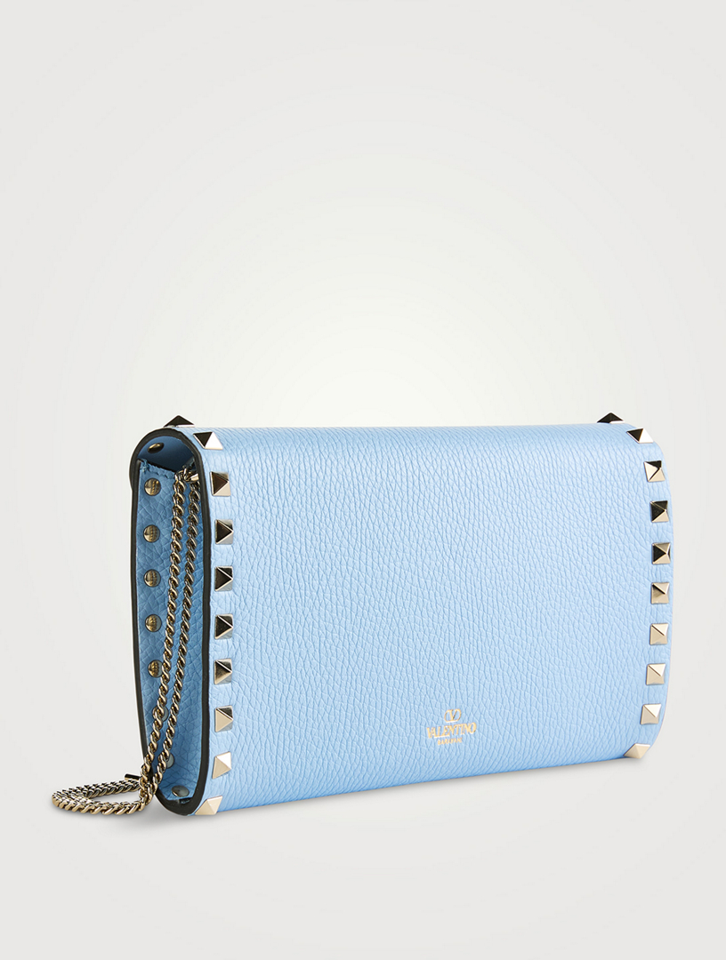 Rockstud Leather Chain Wallet