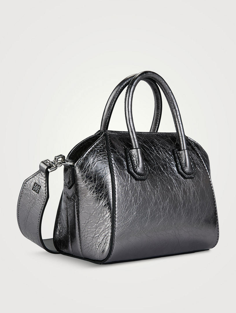 Toy Antigona Metallic Leather Bag