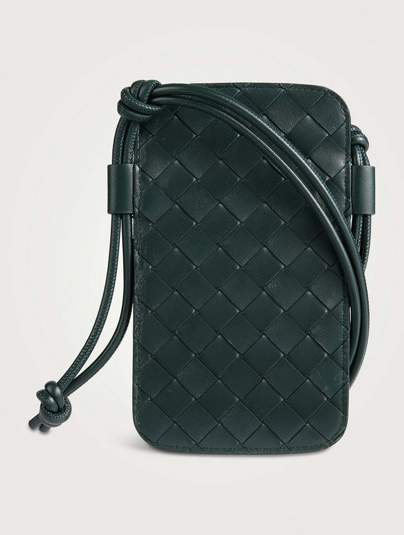 BOTTEGA VENETA Intrecciato Leather Phone Pouch