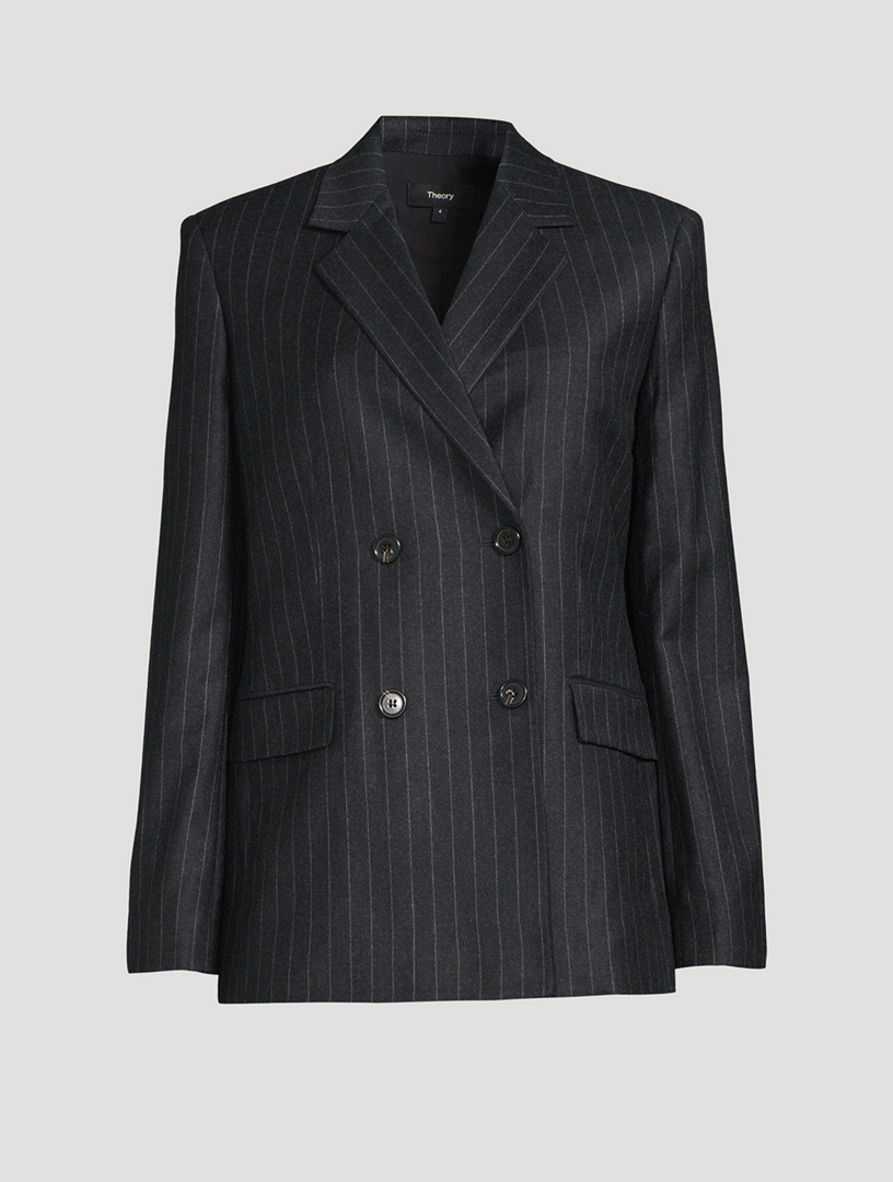 Pinstripe double breasted on sale blazer