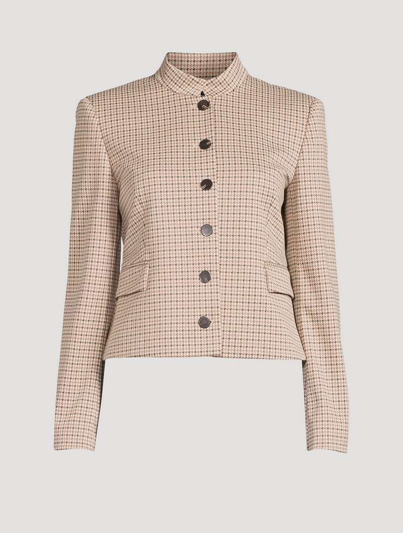 THEORY Cropped Jacket In Houndstooth Print