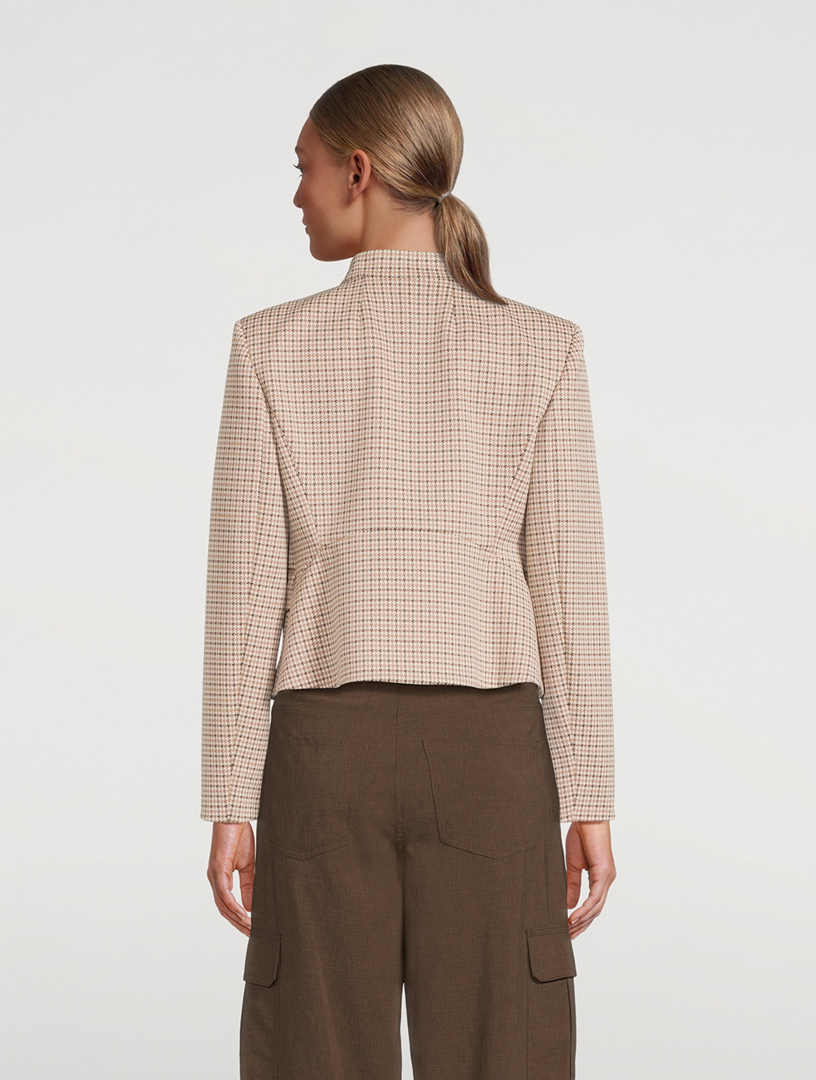 THEORY Cropped Jacket In Houndstooth Print