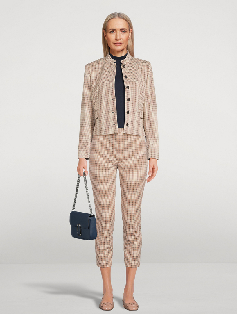 Slim Trousers Houndstooth Print