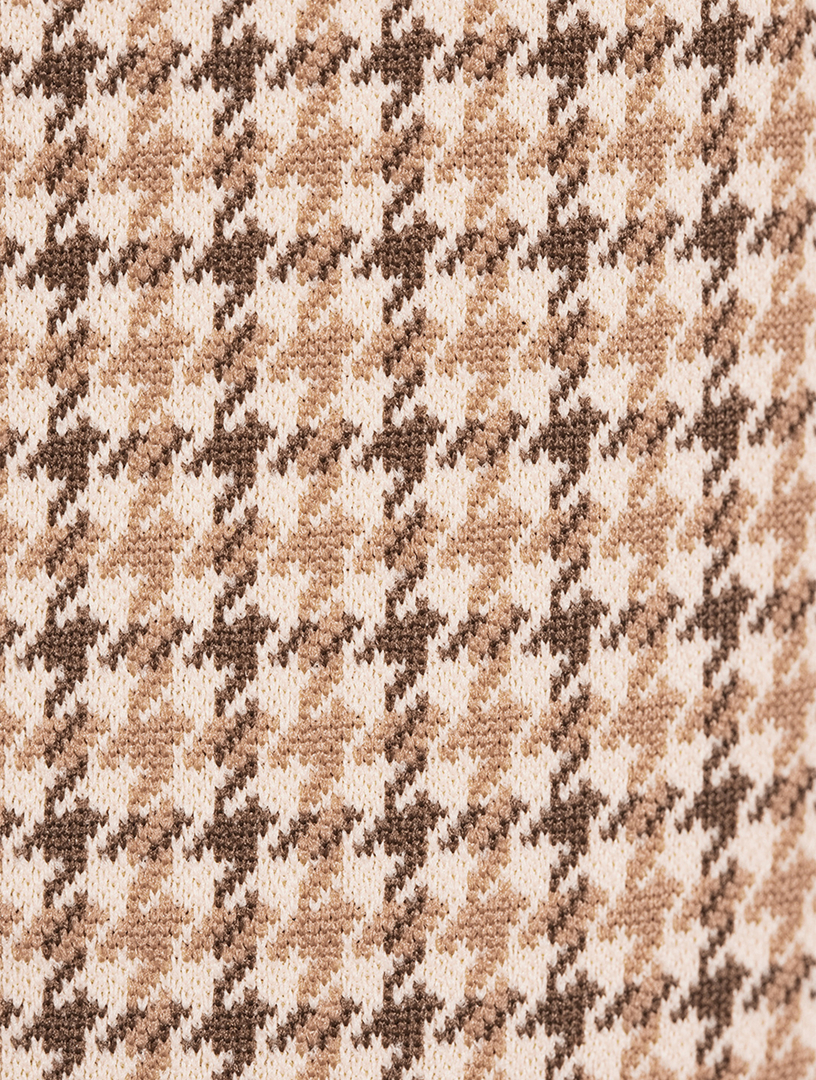 Slim Trousers Houndstooth Print