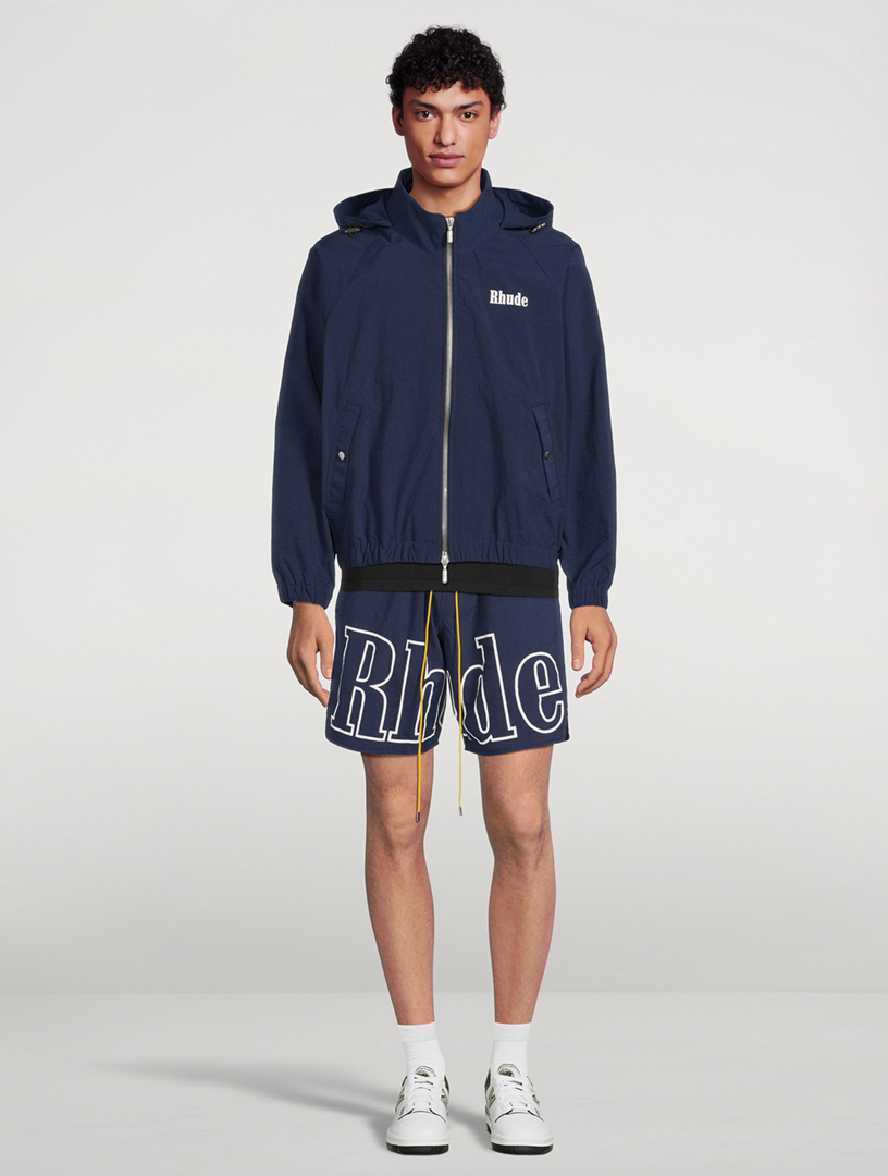 Nylon Hooded Track Jacket