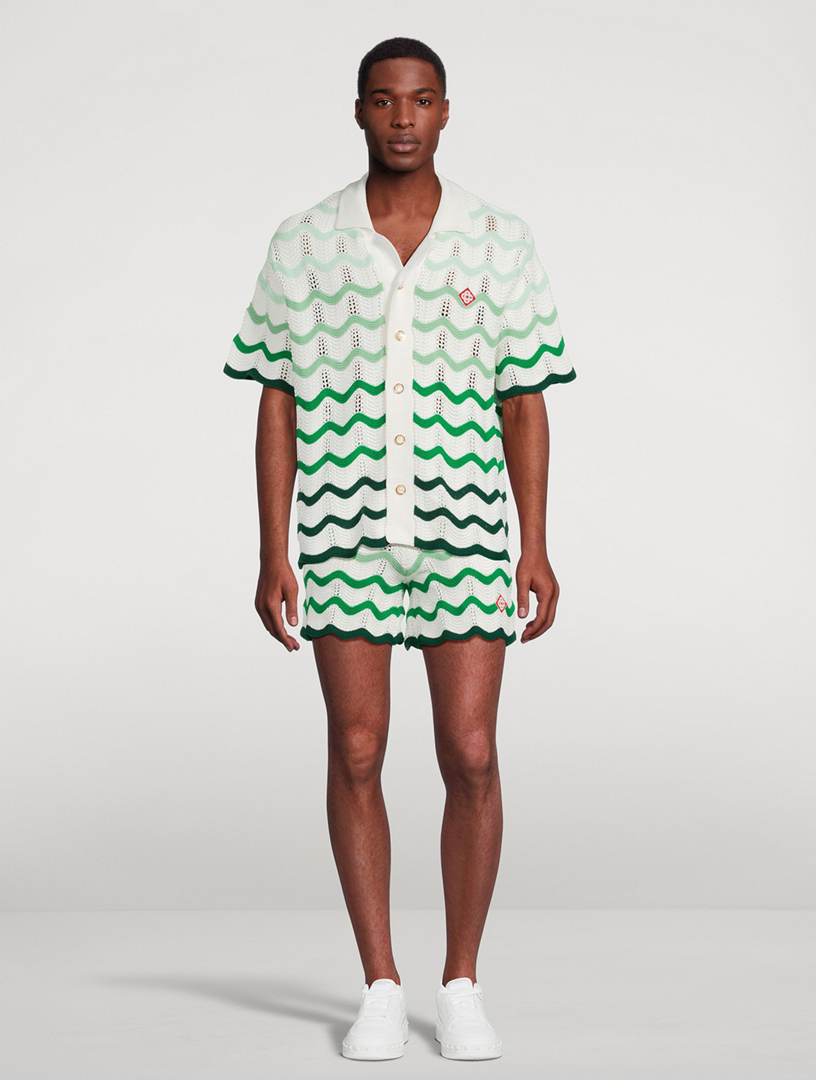 Wavy Gradient Crochet Shorts