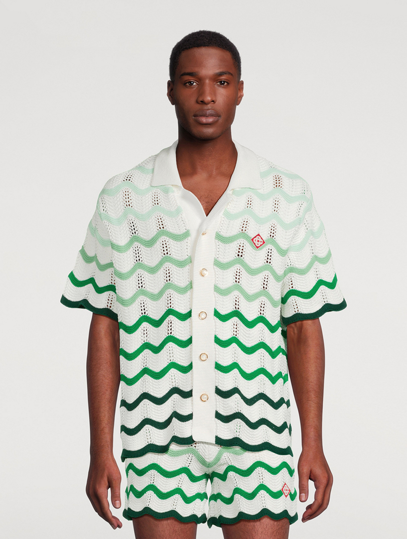 CASABLANCA Wavy Gradient Crochet Shirt | Holt Renfrew