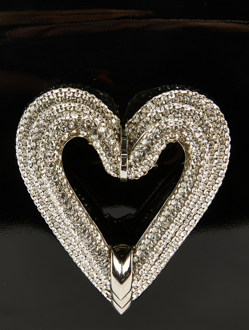 Medium Samantha Triple Heart Patent Leather Clutch