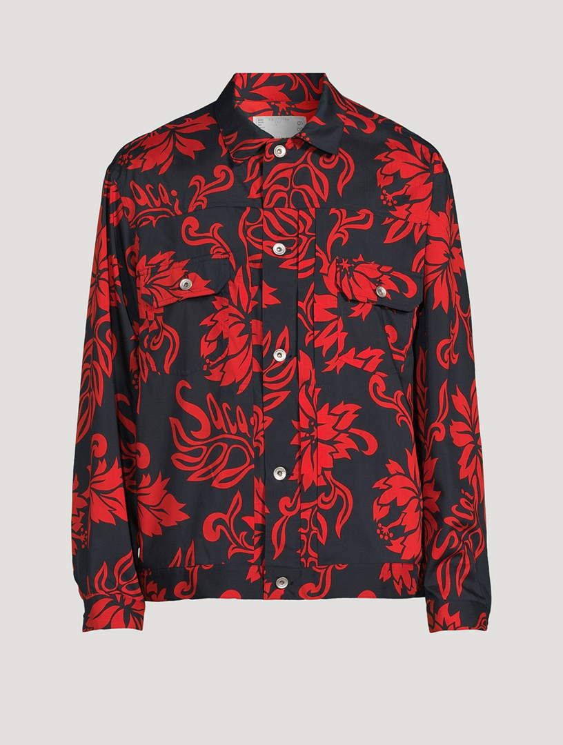 SACAI Blouson Shirt In Floral Print | Holt Renfrew