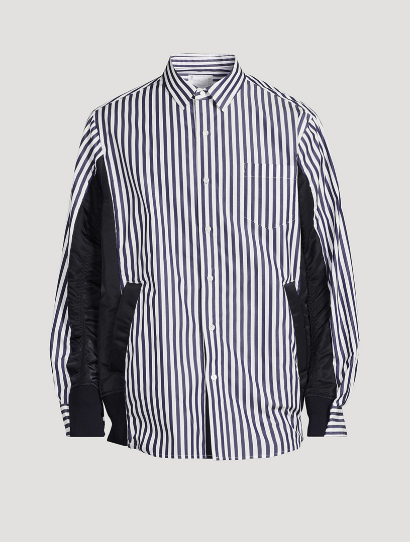 【sacai】Cotton Poplin Shirt Black Cotton Poplin Shirt by sacai on Sale
