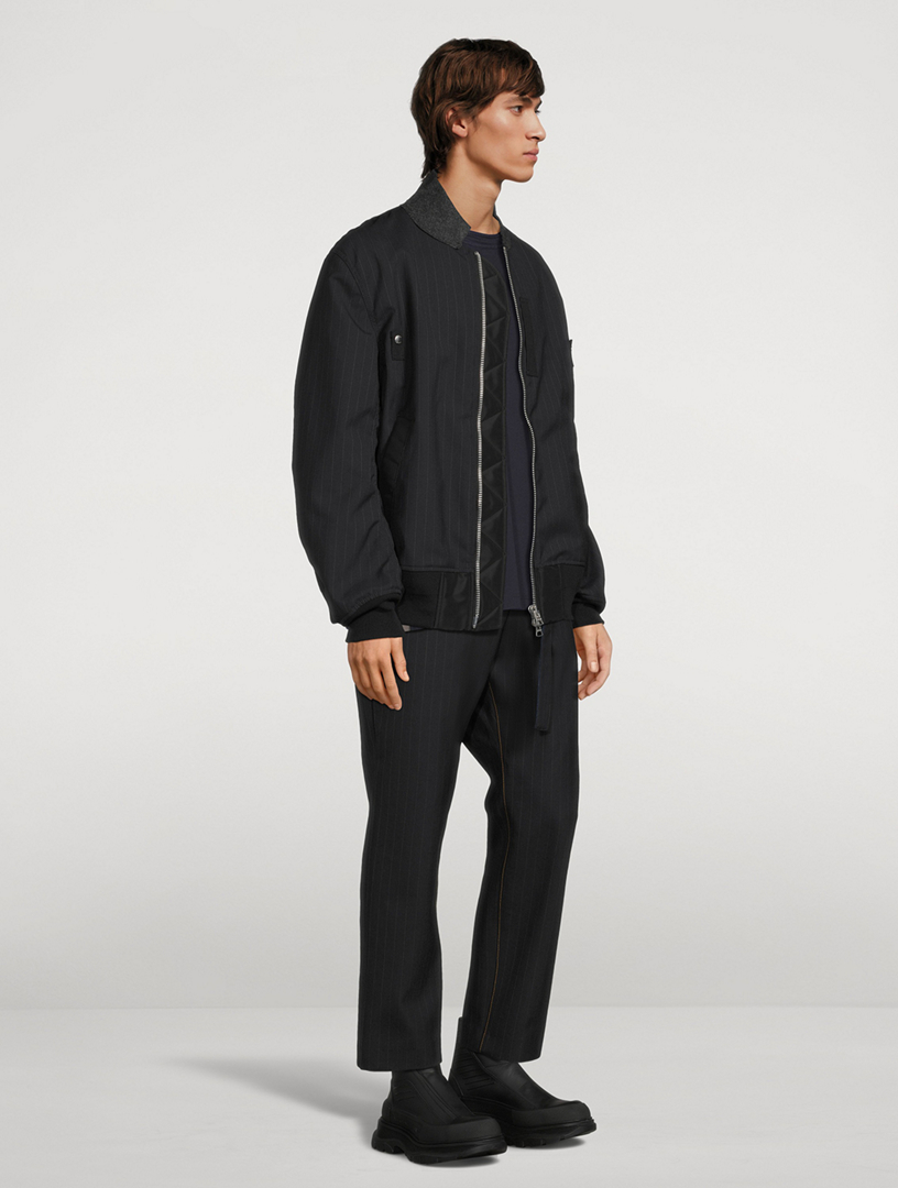 Blouson Jacket Chalk Stripe Print