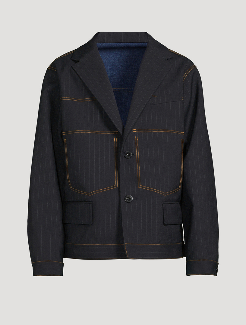 Bonding Jacket In Chalk Stripe Print