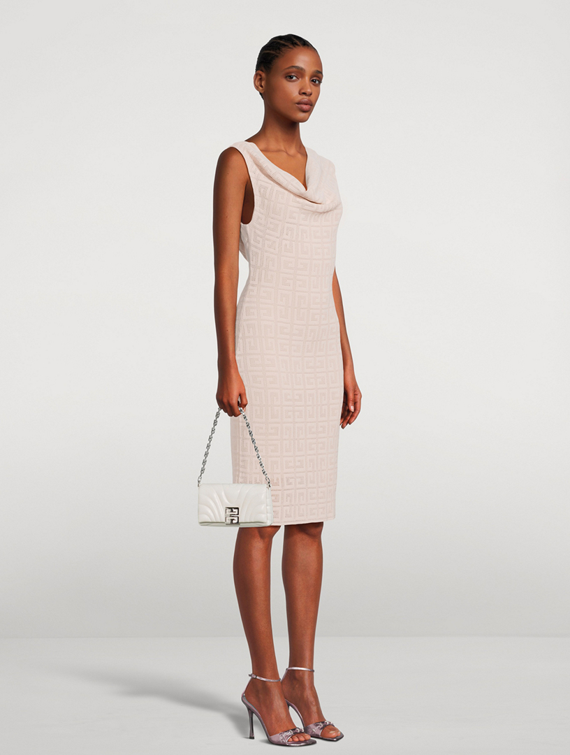 4G Jacquard Draped Midi Dress