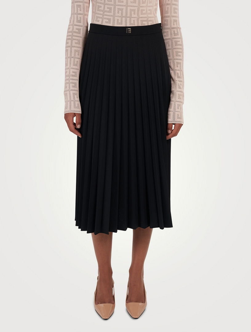 Givenchy black pleated skirt best sale