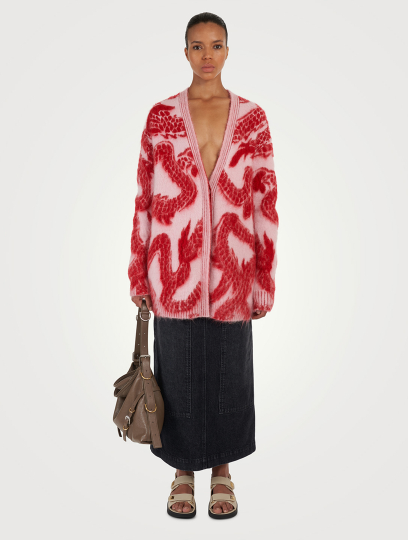 Mohair-Blend Oversized Cardigan