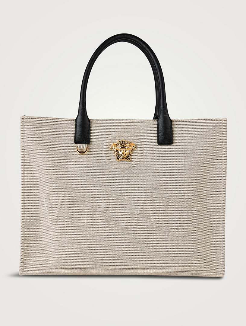 La Medusa Small leather tote bag in black - Versace