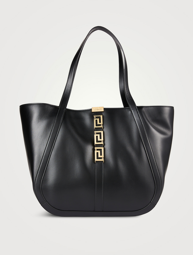 VERSACE Large Greca Goddess Leather Tote Bag