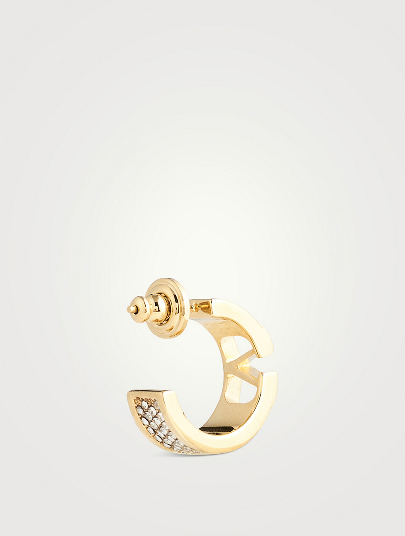 VLOGO Hoop Earrings With Crystals