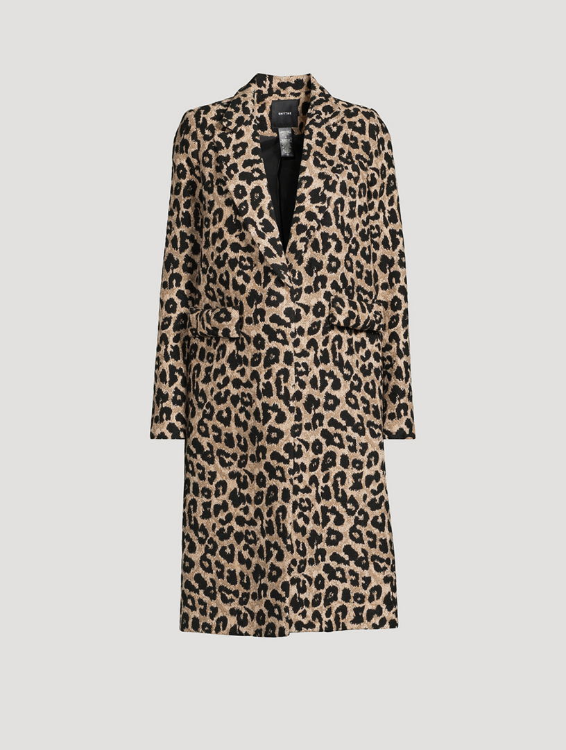 SMYTHE Bow Coat - Leopard Jacquard