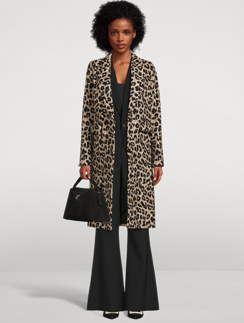SMYTHE Bow Leopard Jacquard Coat