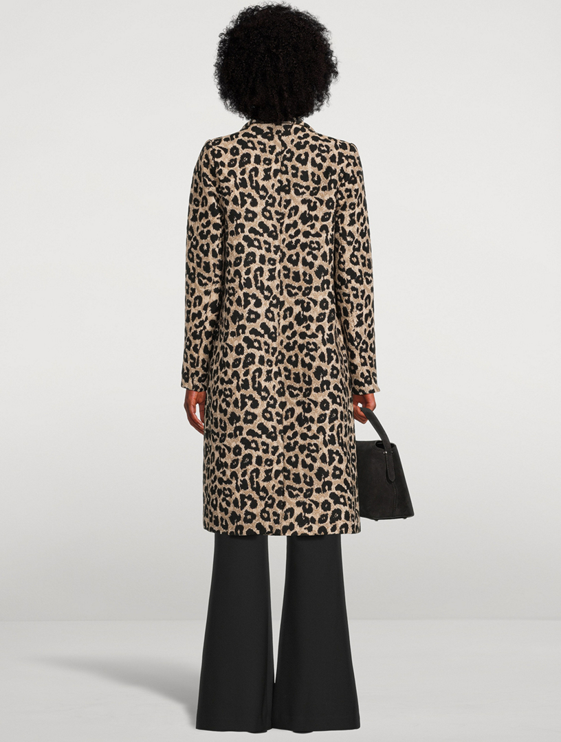 SMYTHE Bow Leopard Jacquard Coat