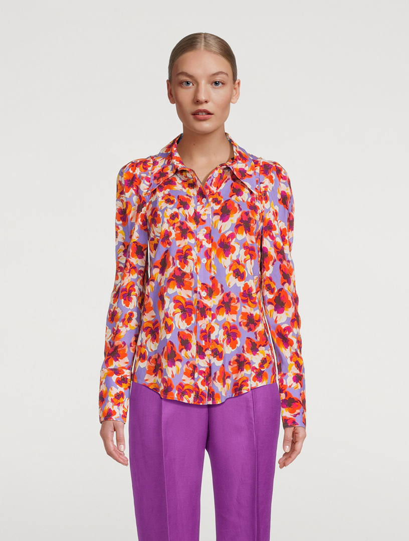 Box Pleat Shirt Floral Print