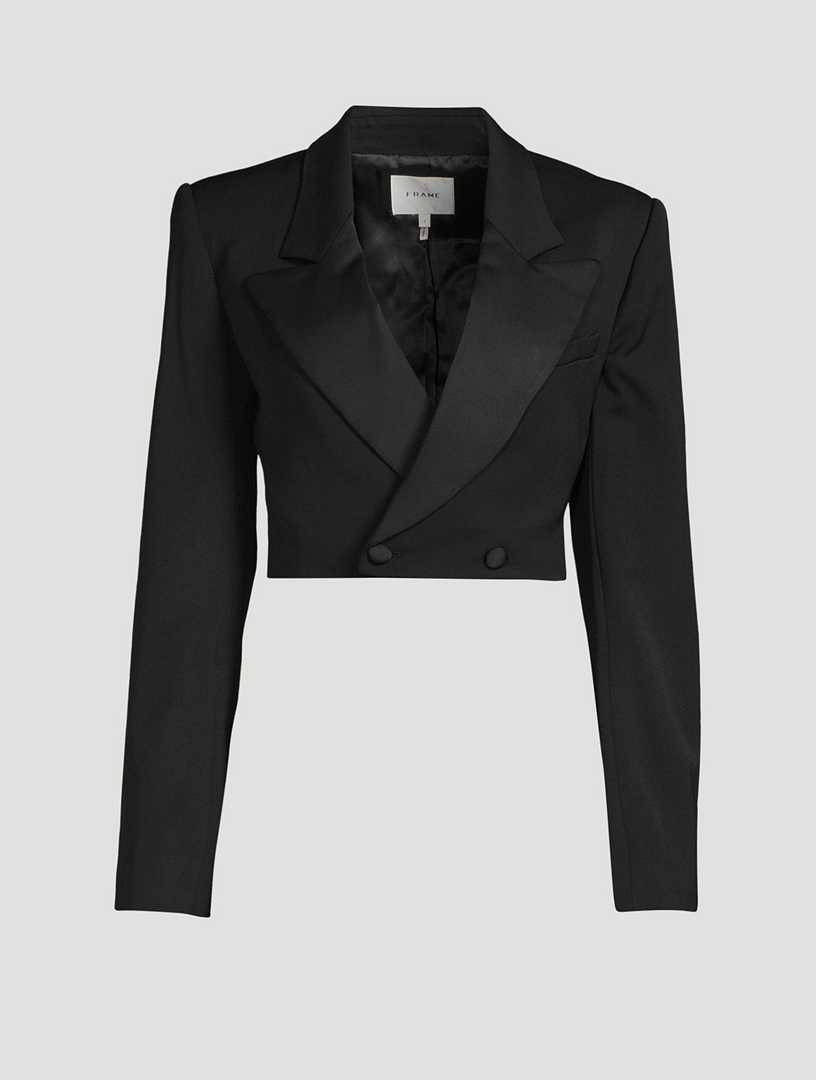 FRAME Cropped Tuxedo Jacket Holt Renfrew