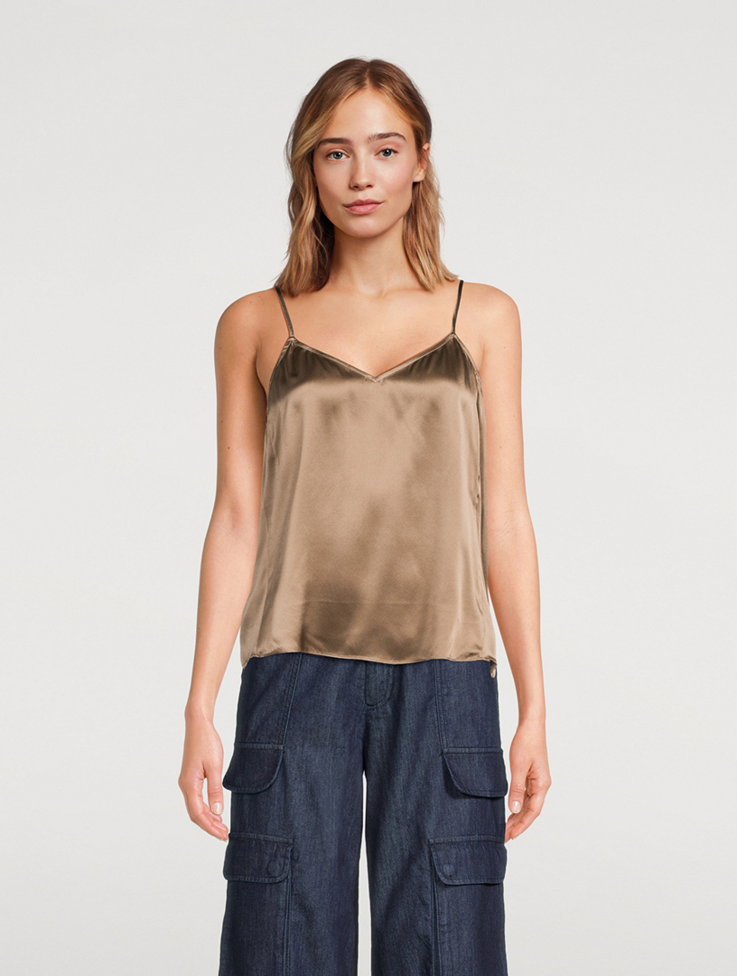 FRAME Silk V-Neck Cami Top