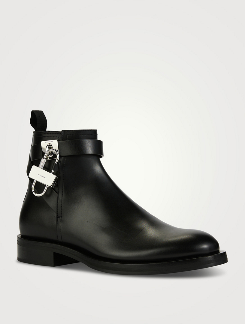Leather Ankle Boots With Padlock
