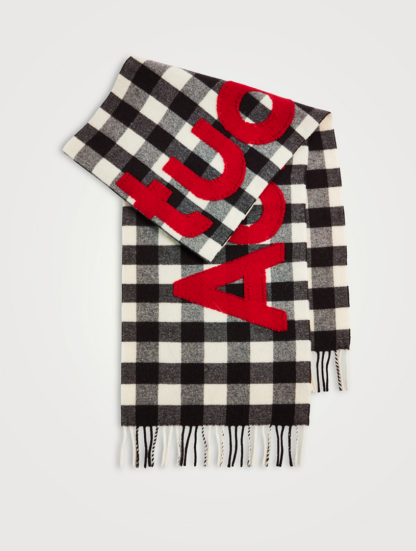 ACNE STUDIOS WoolBlend Check Logo Scarf Holt Renfrew