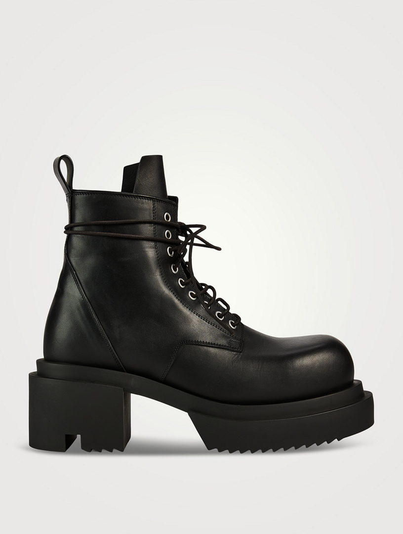 RICK OWENS Bogun Leather Army Boots | Holt Renfrew