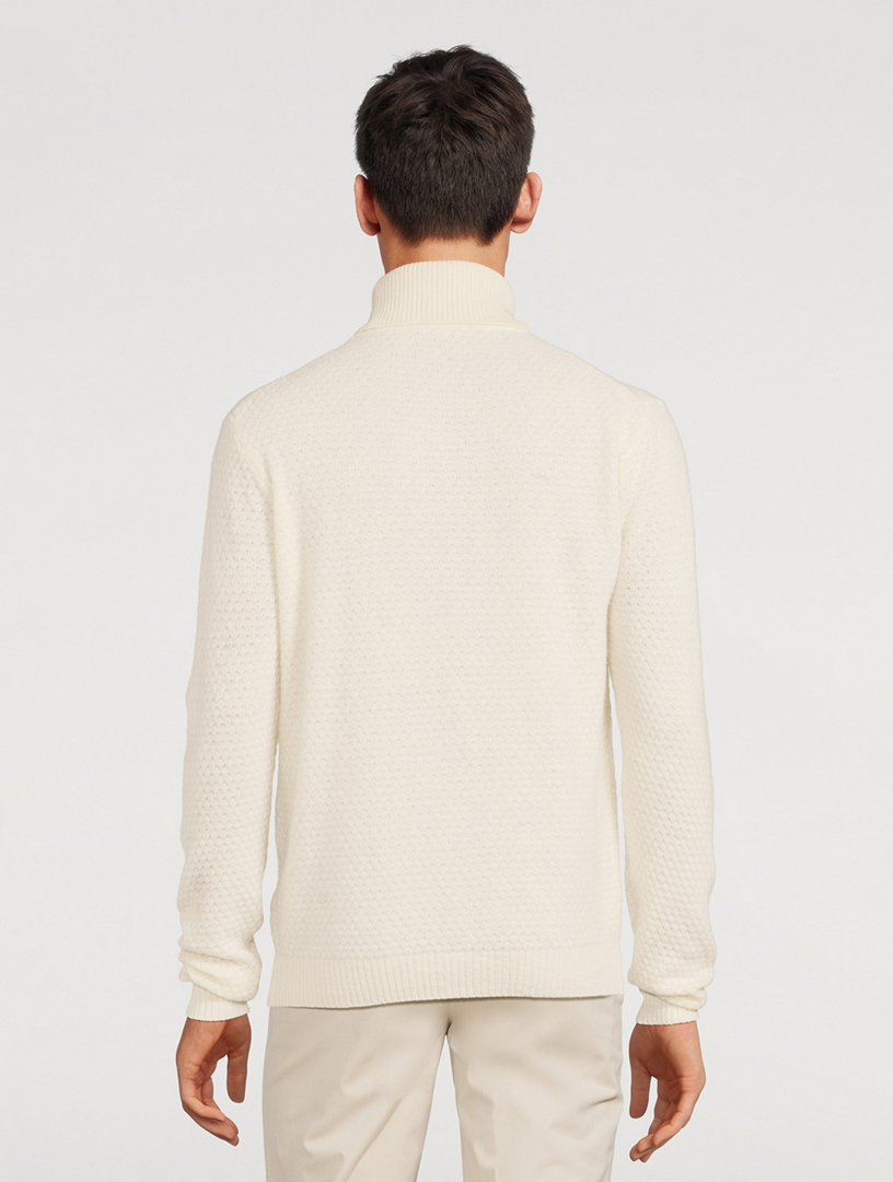 Pull Longsleeve à Col Roulé - Ombre - Pour Homme - Blanc Blanc