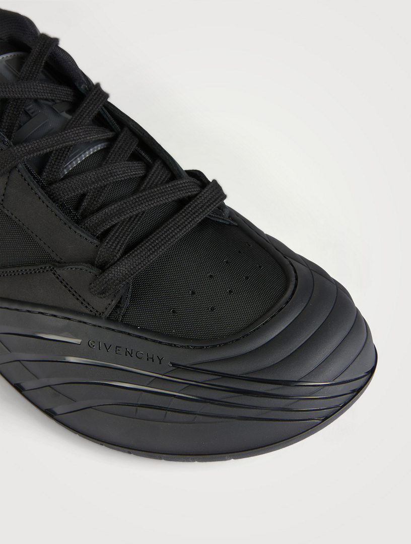 Leather And Nylon Skate Sneakers