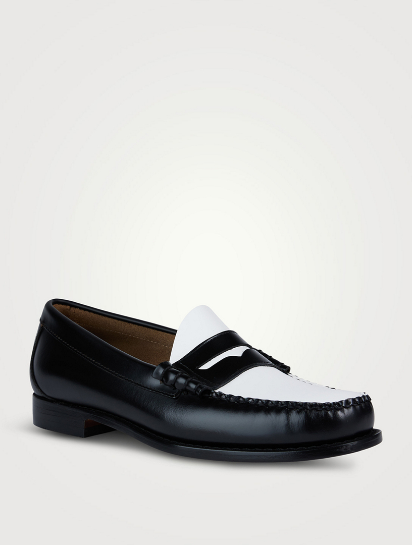 Gh bass black on sale and white loafers