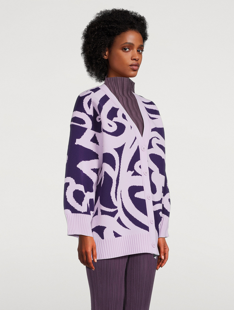 PLEATS PLEASE ISSEY MIYAKE Seeker Jacquard Cardigan | Holt Renfrew