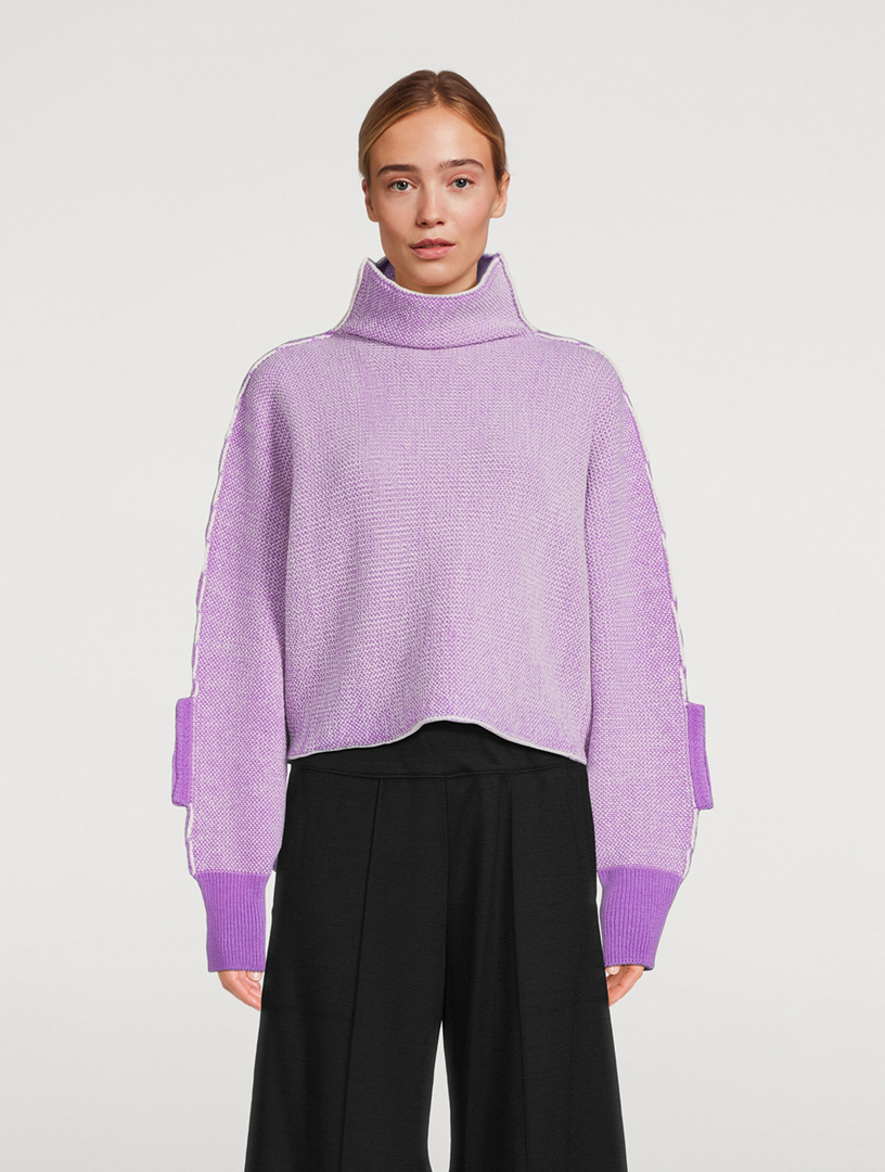 Seed Stitch Knit Wool Sweater