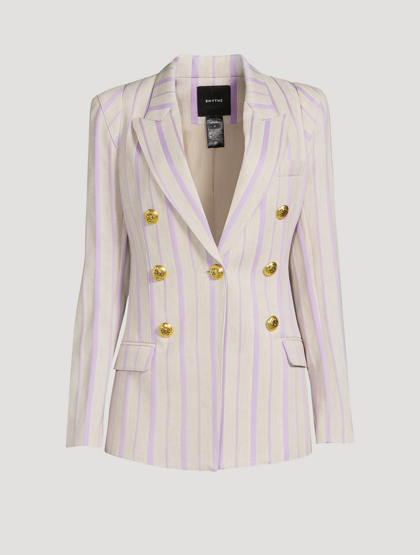 Not A Double-Breasted Pagoda Blazer Stripe Print