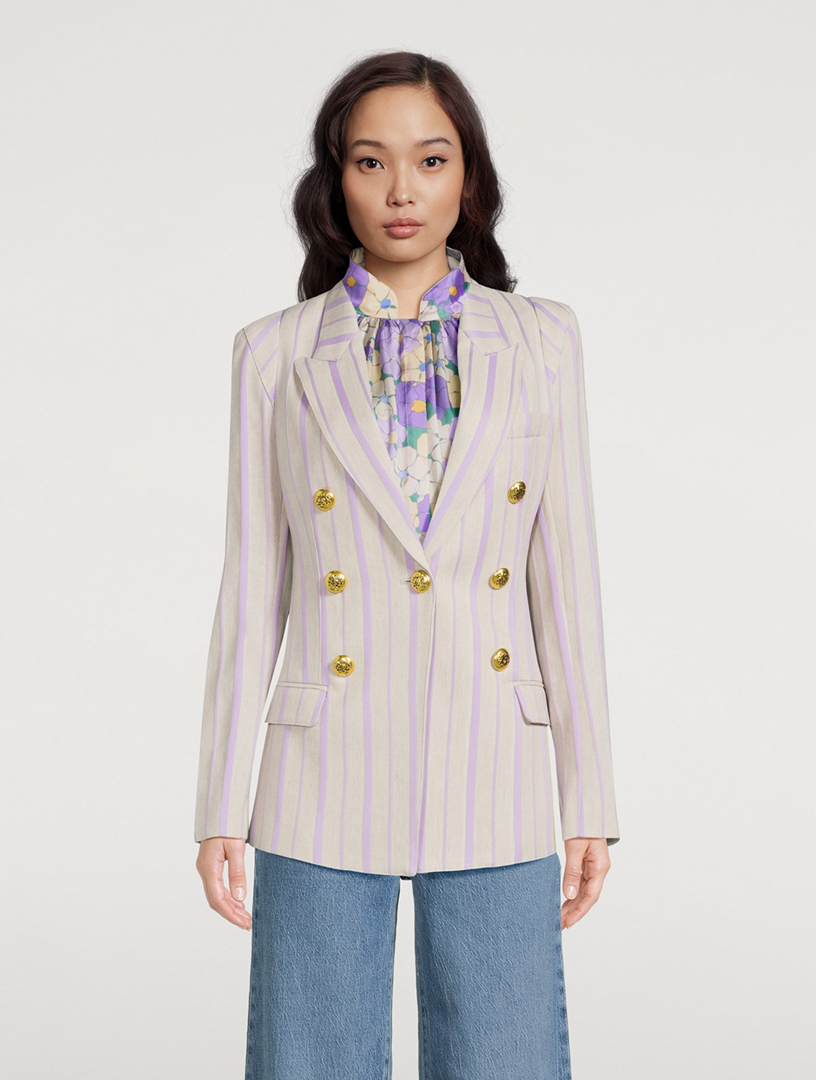 Not A Double-Breasted Pagoda Blazer Stripe Print