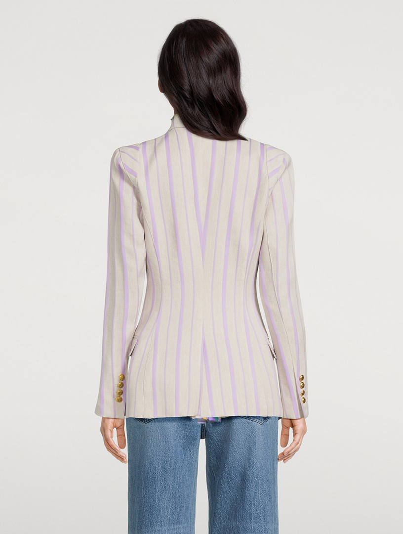 Not A Double-Breasted Pagoda Blazer Stripe Print