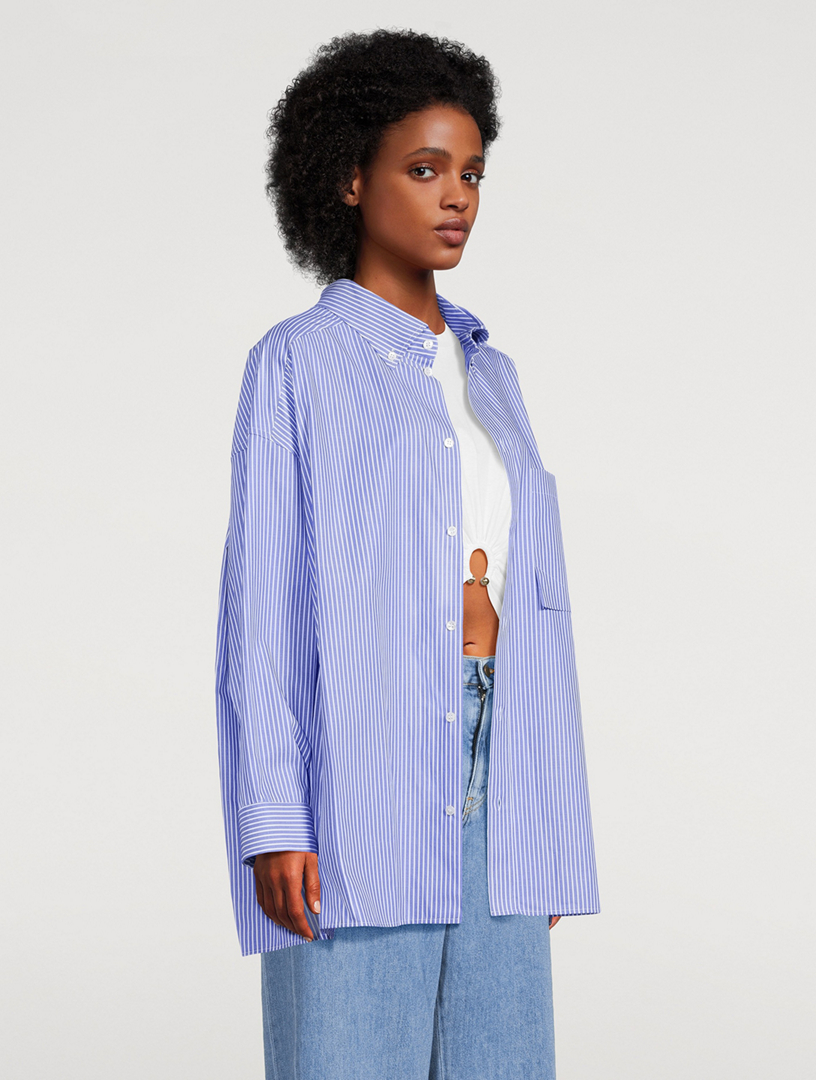 Nathalie Oversized Poplin Shirt Stripe Print